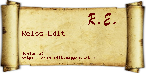 Reiss Edit névjegykártya